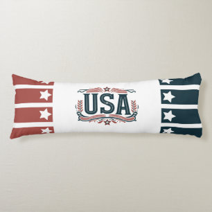 Patriotic, vintage USA Body Cushion