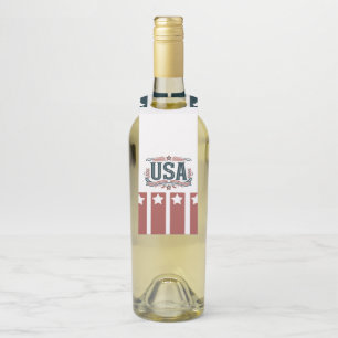 Patriotic, vintage USA Bottle Tag