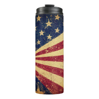 Patriotic Vintage USA Flag 4th of July Thermal Tumbler