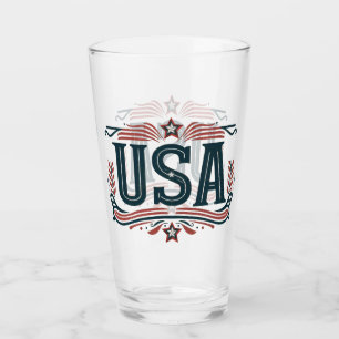 Patriotic, vintage USA Glass