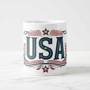 Patriotic, vintage USA Large Coffee Mug