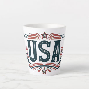 Patriotic, vintage USA Latte Mug