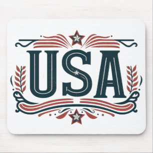 Patriotic, vintage USA  Mouse Pad
