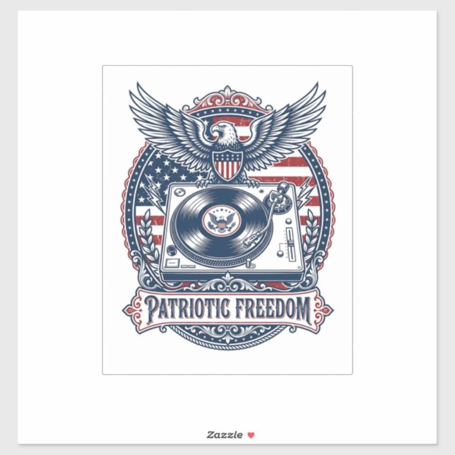 Patriotic Vinyl Collector Vector Graphic Tee (Sheet)