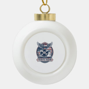 Patriotic Vinyl Collector Vector Graphic Tee Ceramic Ball Christmas Ornament