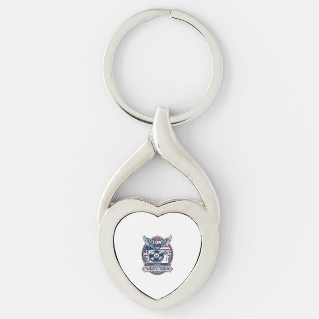 Patriotic Vinyl Collector Vector Graphic Tee Key Ring (Front)