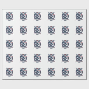 Patriotic Vinyl Collector Vector Graphic Tee Wrapping Paper