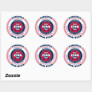 Patriotic Virginia Circle Design Sticker
