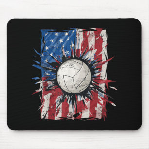 Patriotic Volleyball th of July Men USA American F Mouse Pad