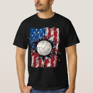 Patriotic Volleyball th of July Men USA American F T-Shirt
