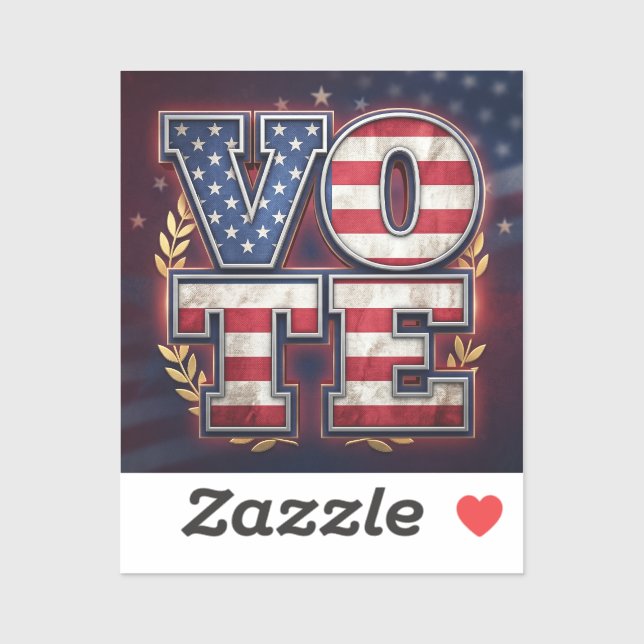 Patriotic VOTE American Flag Typography Design (Sheet)