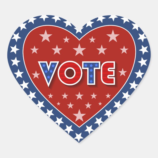 Patriotic Vote Heart Sticker (Front)