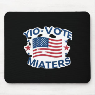 Patriotic Vote S Design With American Flag And Sta Mouse Pad