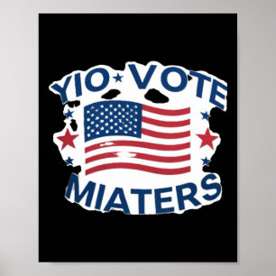Patriotic Vote S Design With American Flag And Sta Poster
