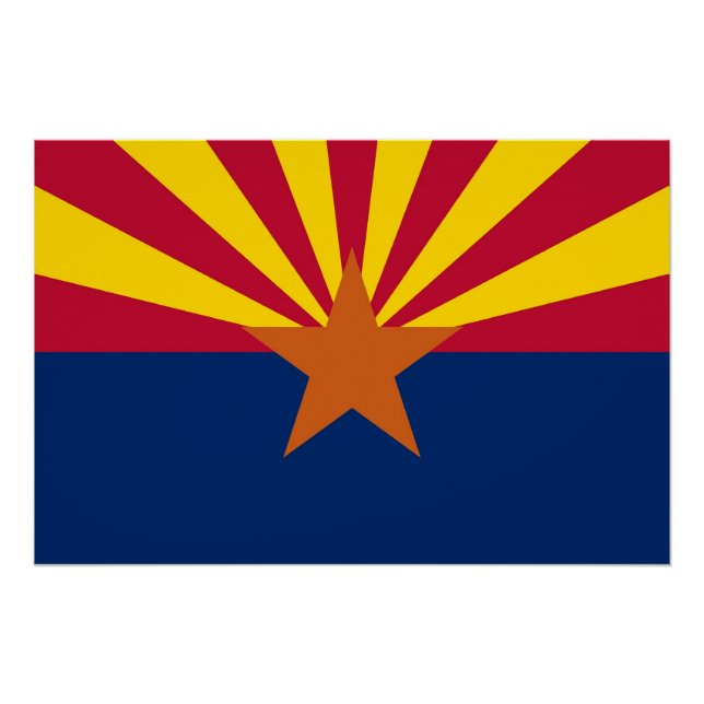 Patriotic wall poster with Flag of Arizona State (Front)