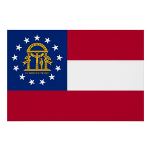 Patriotic wall poster with Flag of Georgia