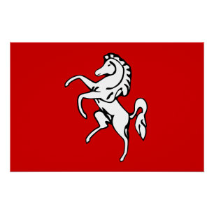 Patriotic wall poster with Flag of Kent, England