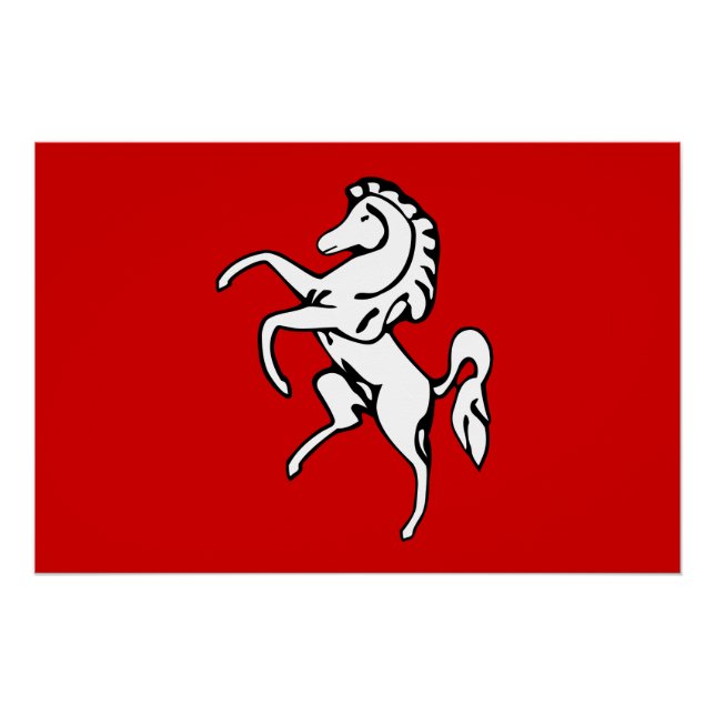 Patriotic wall poster with Flag of Kent, England (Front)