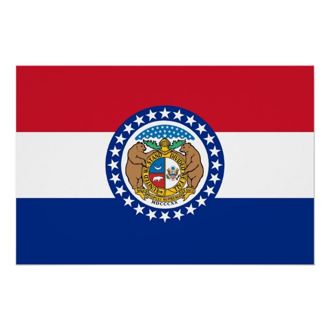 Patriotic wall poster with Flag of Missouri (Front)