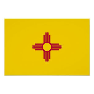 Patriotic wall poster with Flag of New Mexico