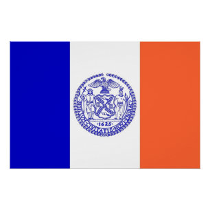 Patriotic wall poster with Flag of New York City