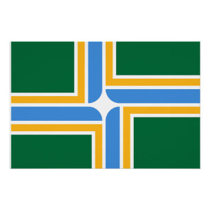 Patriotic wall poster with Flag of Portland