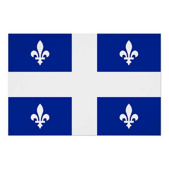 Patriotic wall poster with Flag of Quebec (Front)