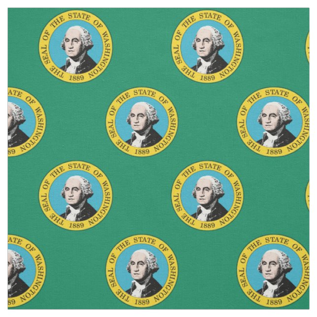 Patriotic Washington State Flag Pattern Fabric (Swatch)