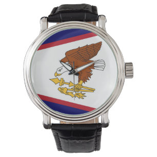Patriotic watch with Flag of American Samoa