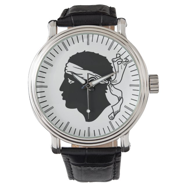 Patriotic watch with Flag of Corsica (Front)