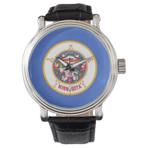 Patriotic watch with Flag of Minnesota