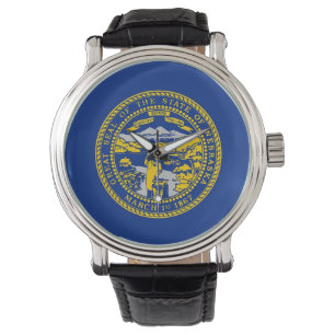 Patriotic watch with Flag of Nebraska