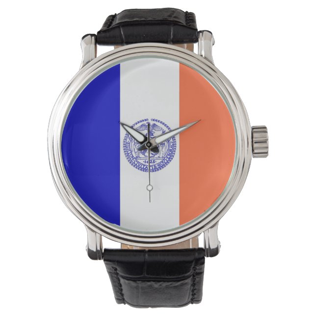 Patriotic watch with Flag of New York City (Front)