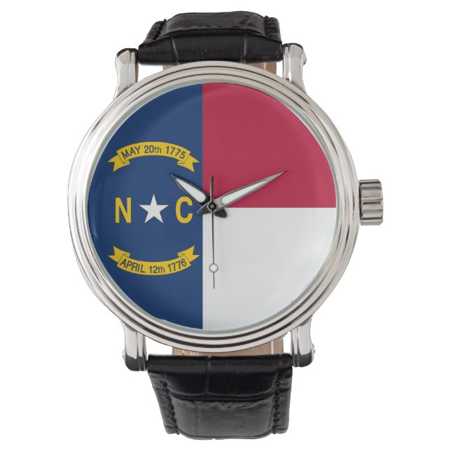 Patriotic watch with Flag of North Carolina (Front)