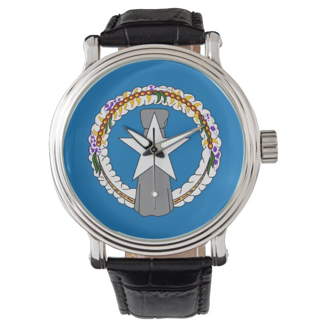 Patriotic watch with Flag of Northern Mariana (Front)