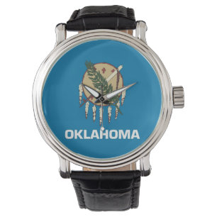 Patriotic watch with Flag of Oklahoma