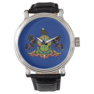 Patriotic watch with Flag of Pennsylvania