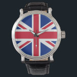 Patriotic watch with Flag of United Kingdom<br><div class="desc">Add a touch of British pride to your wrist with our exclusive hand watch featuring the flag of the United Kingdom! Crafted with meticulous attention to detail, this hand watch is more than just a timekeeping accessory; it’s a celebration of the UK's rich heritage and cultural pride. The elegant design...</div>