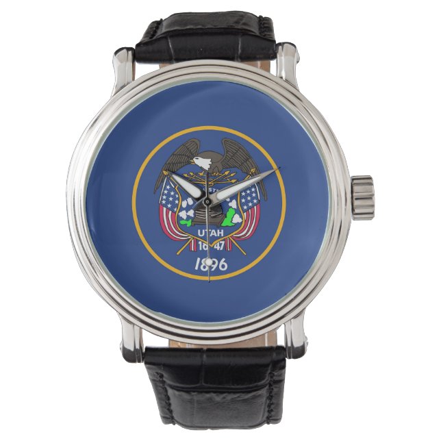 Patriotic watch with Flag of Utah (Front)