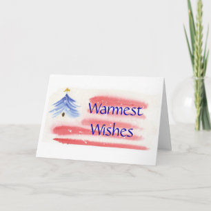 Patriotic Watercolor Christmas Card - Ver. 5