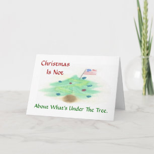 Patriotic Watercolor Christmas Card - Ver. 7