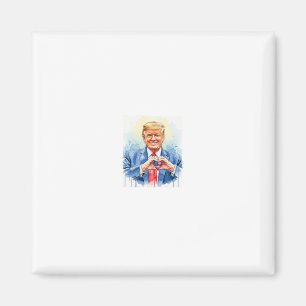 Patriotic Watercolor Trump Heart Hands  Magnet