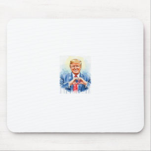 Patriotic Watercolor Trump Heart Hands Mouse Pad
