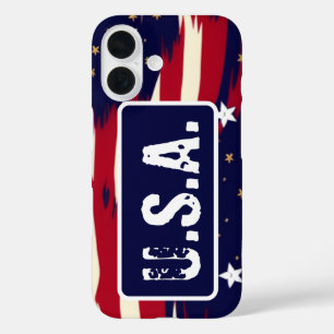 Patriotic Waves iPhone 16 Case