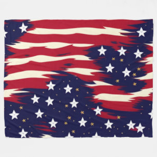 Patriotic Waves Fleece Blanket