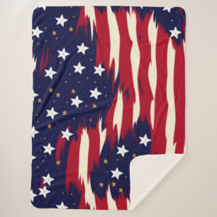 Patriotic Waves Sherpa Blanket