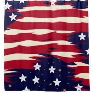 Patriotic Waves Shower Curtain