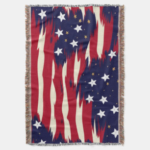 Patriotic Waves Throw Blanket