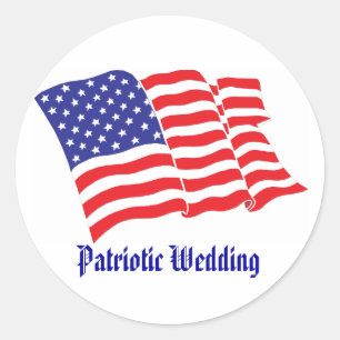 Patriotic Wedding Classic Round Sticker