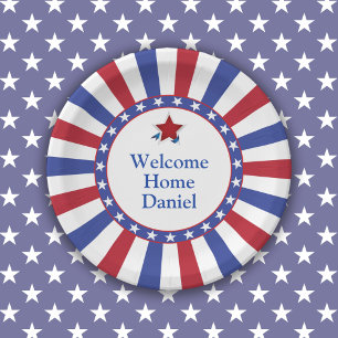 Patriotic Welcome Home Party Paper Plate